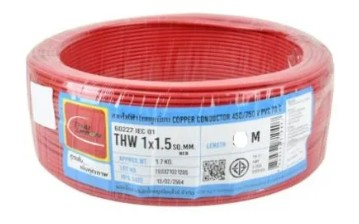 [1008905] สายไฟเดี่ยว THW 1x1.5 50m. แดง TUW