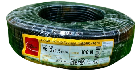 [1008970] สายไฟ VCT 3x1.5mm. 100m. TUW