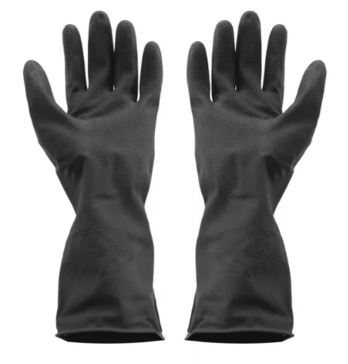 [1009179] ถุงมือยาง ไซส์ S สีดำ ตราม้า