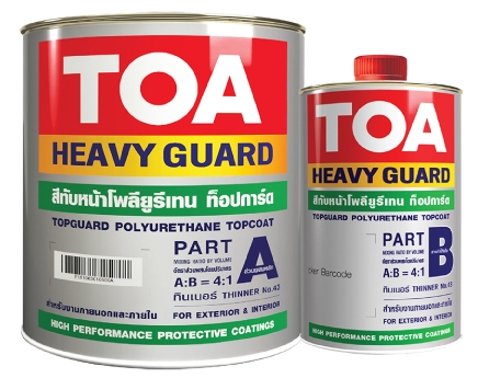 [1009190] ทีโอเอ HVG ท็อปการ์ด โพลียูรีเทน 2K เงา ส่วนเอ #0300 SAFETY RED 1กล. TOA