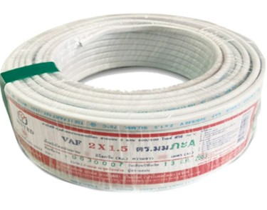 [1009603] สายไฟคู่ VAF 2x1.5 sq.mm 30m. ขาว UNITED