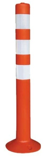 [1009903] เสาจราจร 75cm ขาว-ส้ม สะท้อนแสง SAVE&PRO