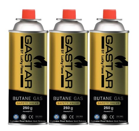 [1009911] แก๊สกระป๋อง 250ml GSP001-P3 Luck Flame (PK3)