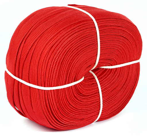 [1009932] เชือกถักแบน 3/4 K434-0015 สีแดง (100 เมตร) KT-N