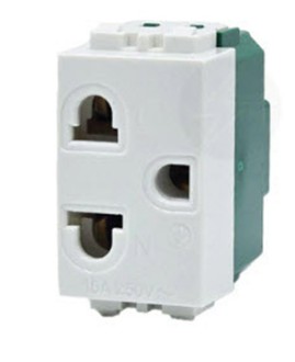 [1009989] เต้ารับเดี่ยวมีกราวด์ ขนาด 1 ช่อง NN-P311(1P) ขาว NANO