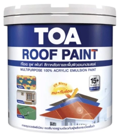 [1010143] สีน้ำอะคริลิค ทาหลังคา #R106 สีส้มอิฐ 1ก.ล. TOA