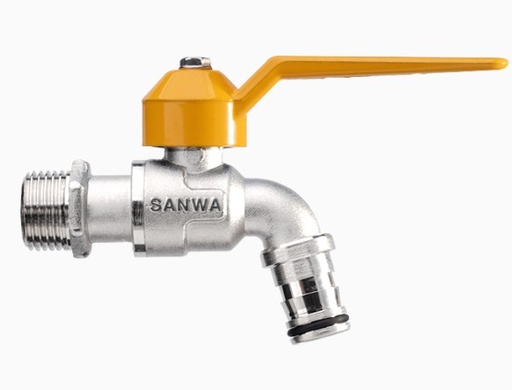 [1010172] ก๊อกบอลแฟนซีสนาม 1/2" สีเหลือง SANWA