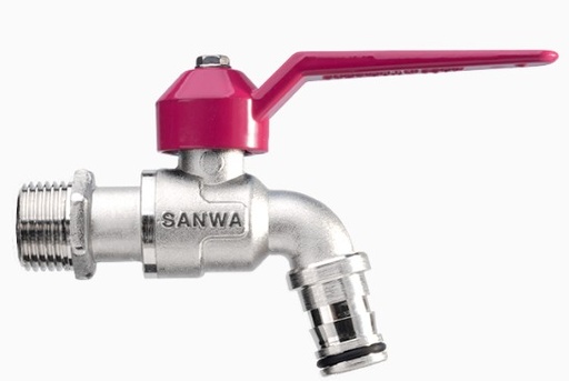 [1010173] ก๊อกบอลแฟนซีสนาม 1/2" สีชมพู SANWA