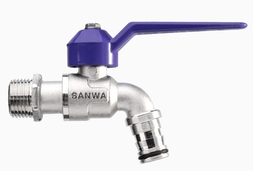[1010175] ก๊อกบอลแฟนซีสนาม 1/2" สีม่วง SANWA