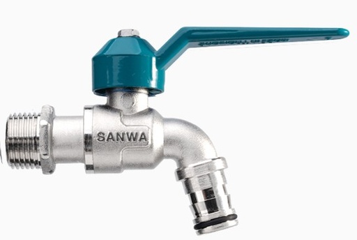 [1010176] ก๊อกบอลแฟนซีสนาม 1/2" สีเขียว SANWA