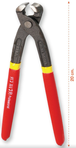 [1010256] คีมผูกลวดชุบแข็งด้ามหุ้มยาง 8" ยาว 20 cm. DS-16124 ตราแรด