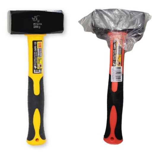 [1010283] ค้อนปอนด์ด้ามไฟเบอร์ 3lb. (1500g) DS-16852 10.5*27cm คละสี ตราแรด